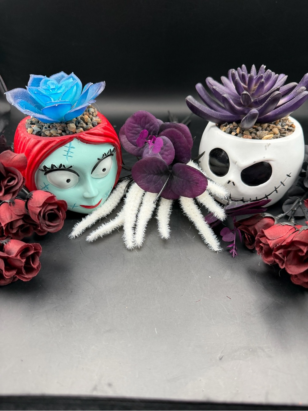 Disney’s Nightmare Before Christmas Fake Succulent Planters Jack and Sally